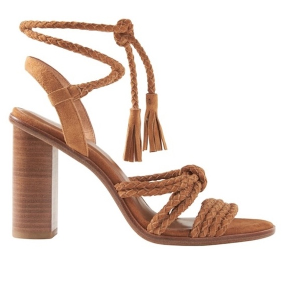 Joie Banji Braided Suede Stacked Heel Sandals - Picture 5 of 8
